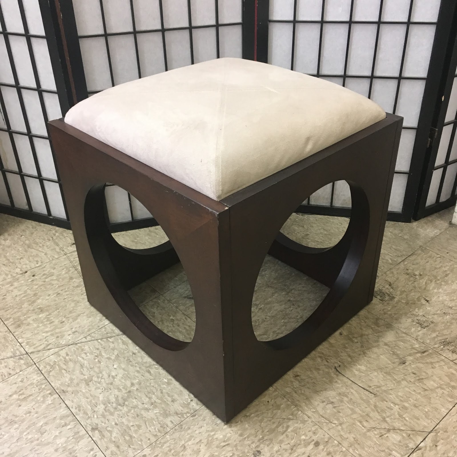 Uhuru Furniture & Collectibles: Contemporary Ottoman with Microfiber