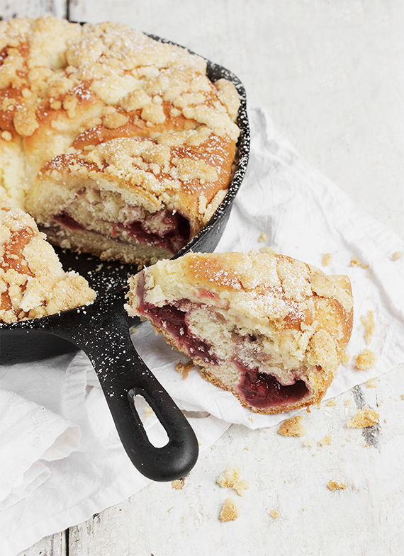 Strawberry Streusel Skillet Sweet Bread | Seasons and Suppers
