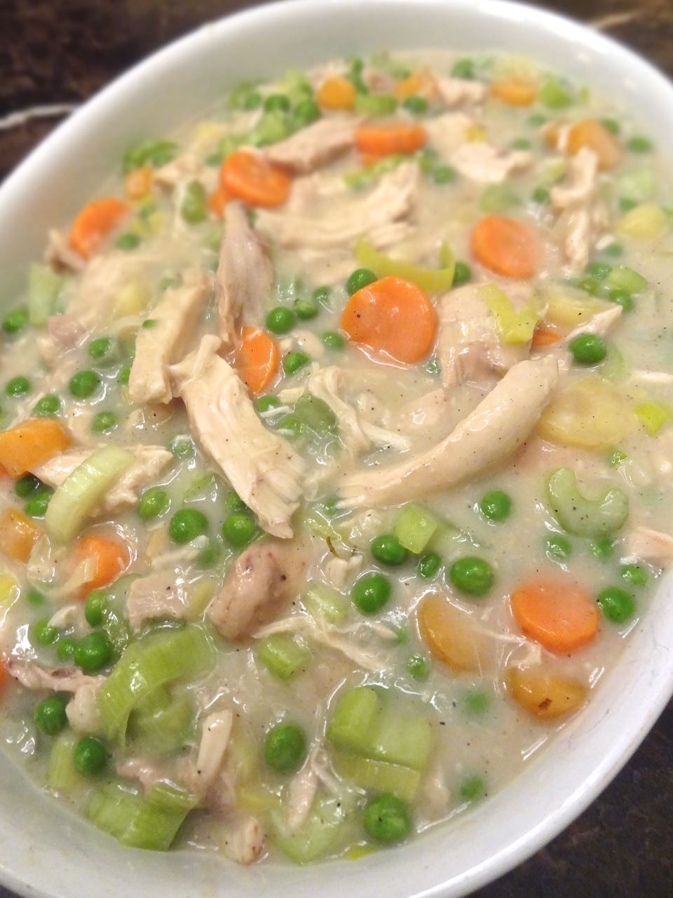 Scrumpdillyicious Chicken Pot Pie with Leeks, Carrots, Celery & Peas