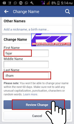 cara merubah nama facebook yang sudah limit