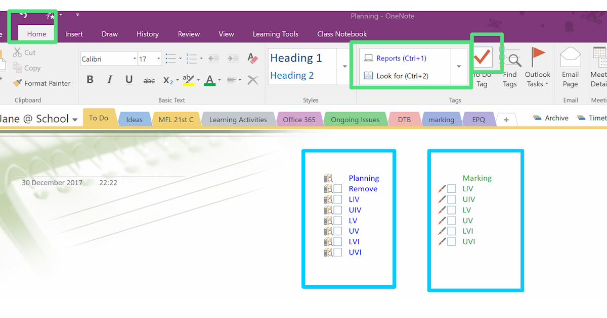 Tags & Templates in OneNote