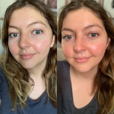 Before and After of Isle of Paradise HYGLO Self-Tan Serum on face