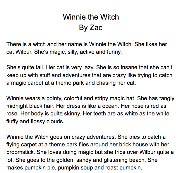 Description of a witch ks1 image