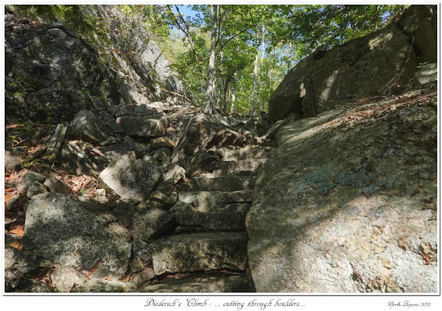 Diederich's Climb: ... cutting through boulders...