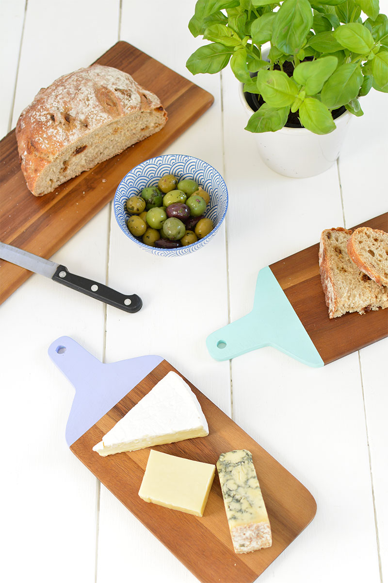 DIY painted cheese boards