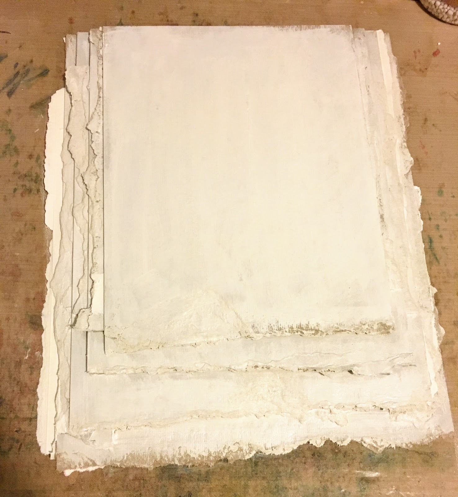 SewPaperPaint Upcycled Cardboard Mixed Media Collage