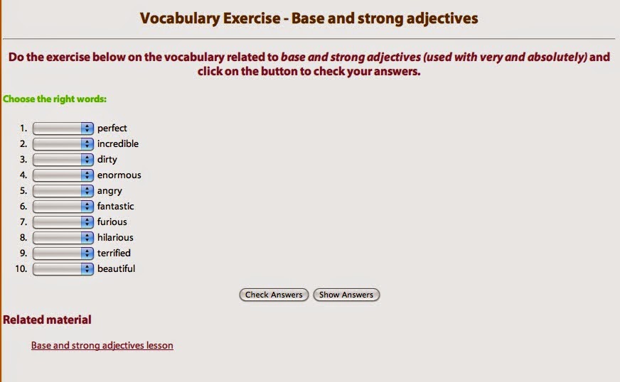 General English Page Strong Adjectives