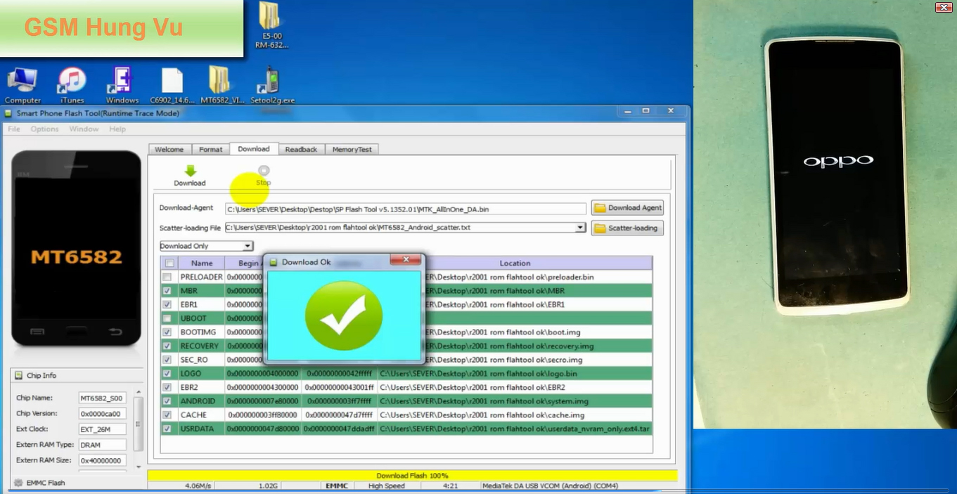 How To Flash Firmware OPPO by Flash Tool. GSM Hung Vu