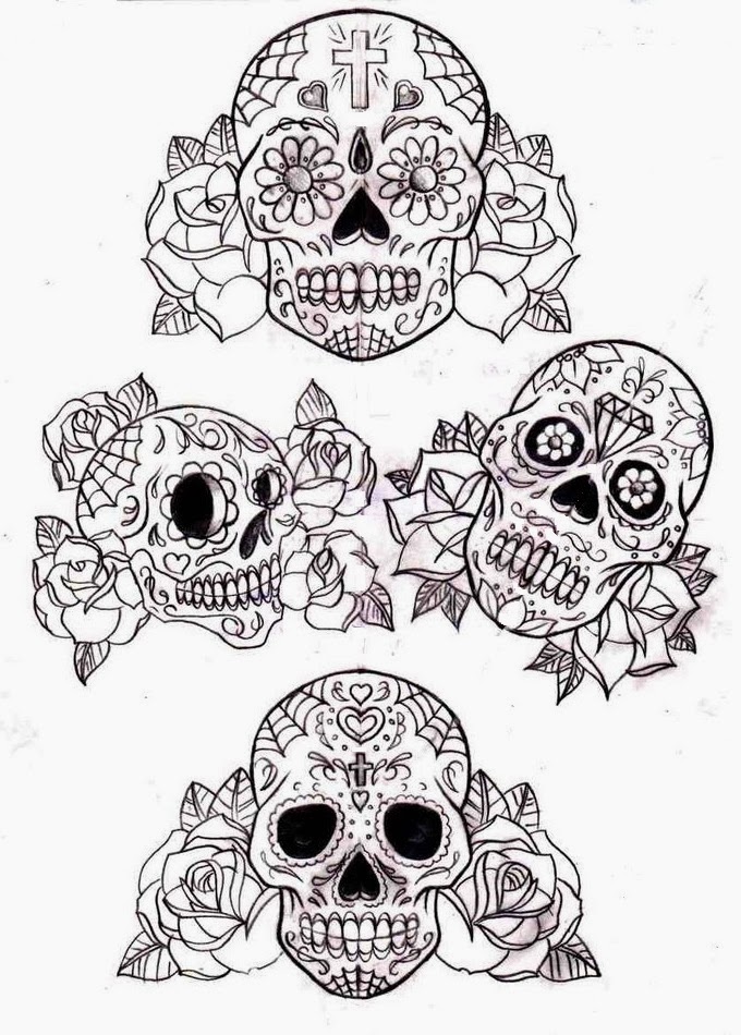 Printable Sugar Skull Stencil - Printable World Holiday