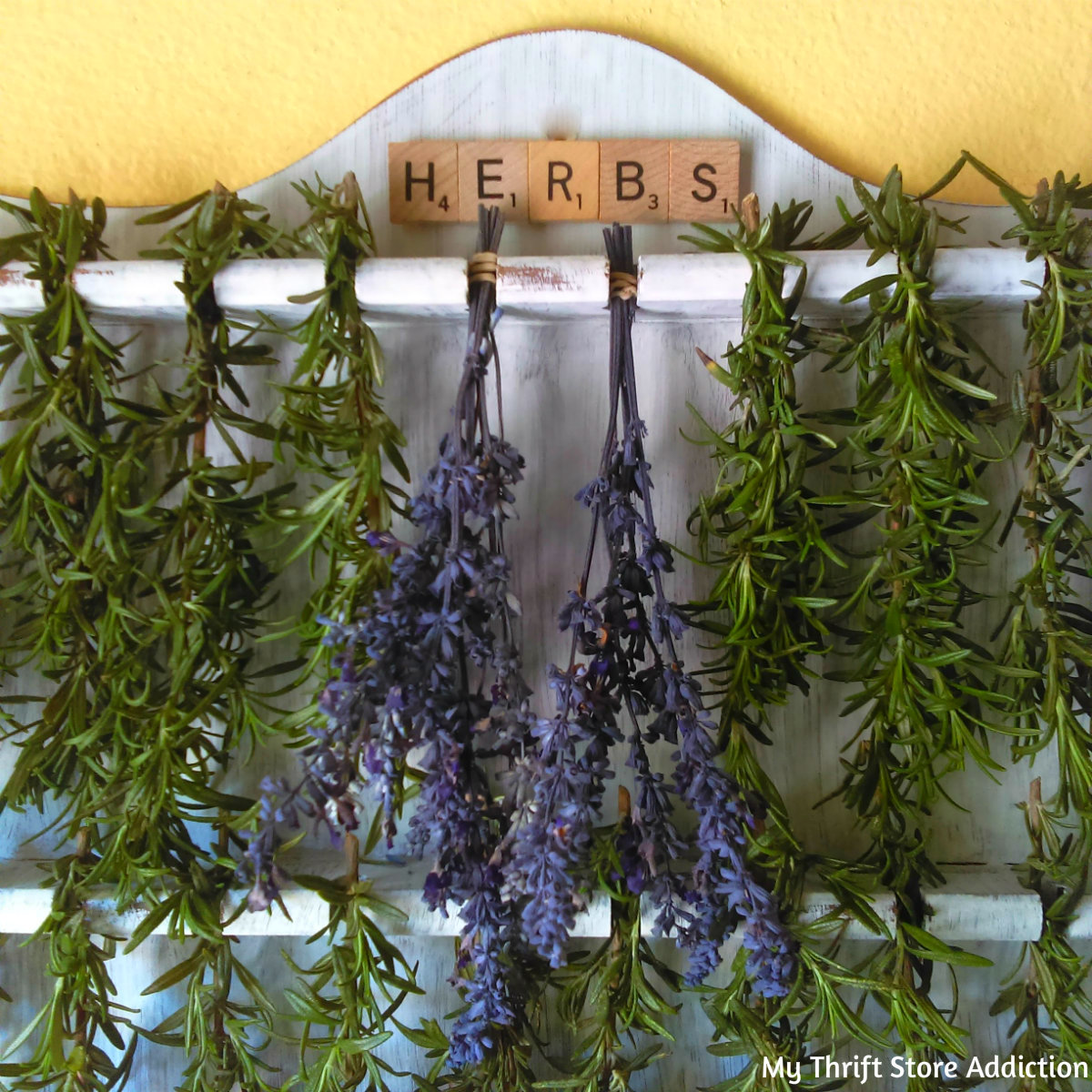 repurpose vintage herb drying rack