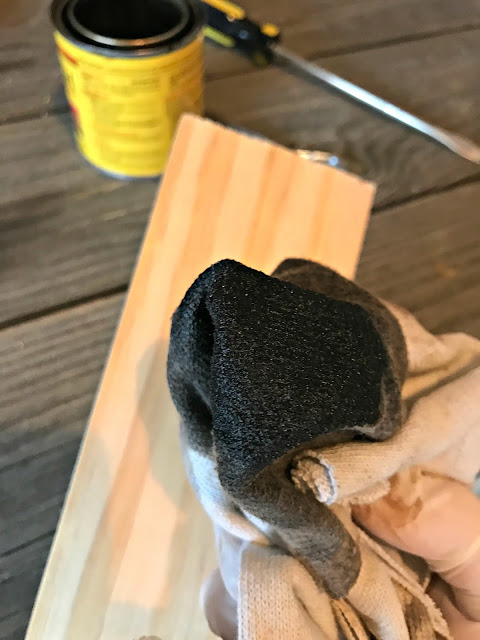Staining with a rag instead of brush