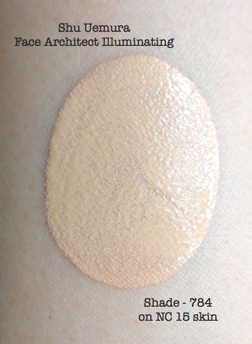 Review, Swatch Shu Uemura Face Architect Illuminating Moisture Fluid Foundation 784 Fair Beige