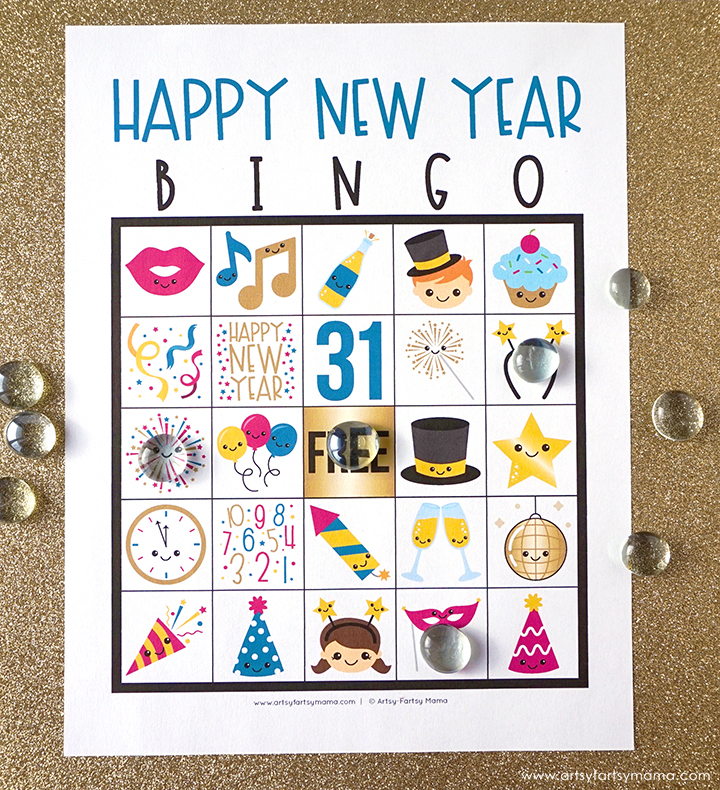 Free Printable New Years Bingo Artsy fartsy Mama
