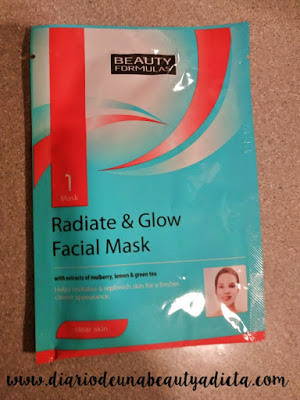 Reseña mascarilla facial radiate & glow de Beauty formulas.