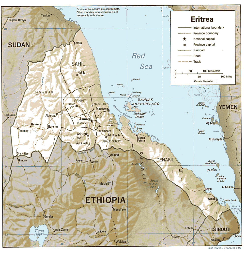 ERITREA - GEOGRAPHICAL MAPS OF ERITREA ~ Klima Naturali™