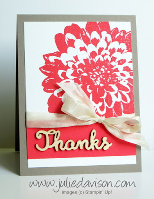 Stampin' Up! Definitely Dahlia + Expressions Natural Elements card #stampinup www.juliedavison.com