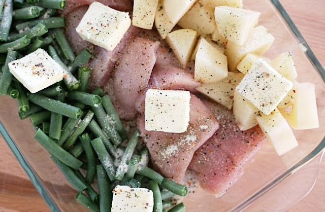 Italian Chicken, Green Beans, and Potatoes #dinner #quickrecipe