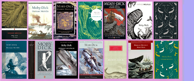 Portadas de la novela clásica de aventuras Moby Dick, de Herman Neville