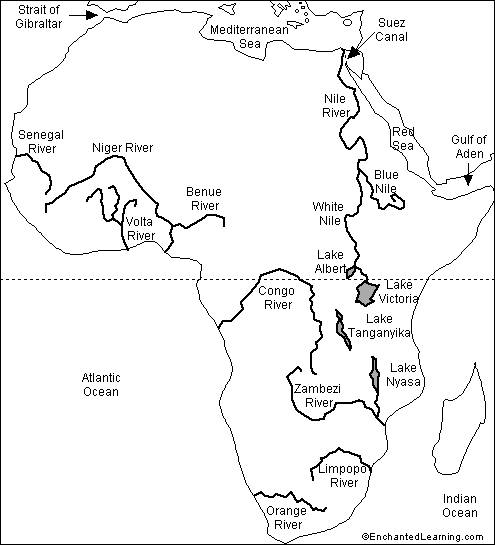 7th grade Social Studies: Africa Physical Map