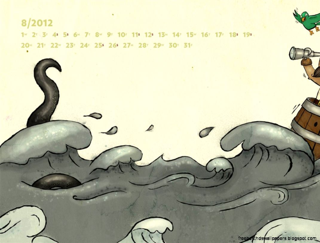 Ahoy August 2012 calendar wallpaper