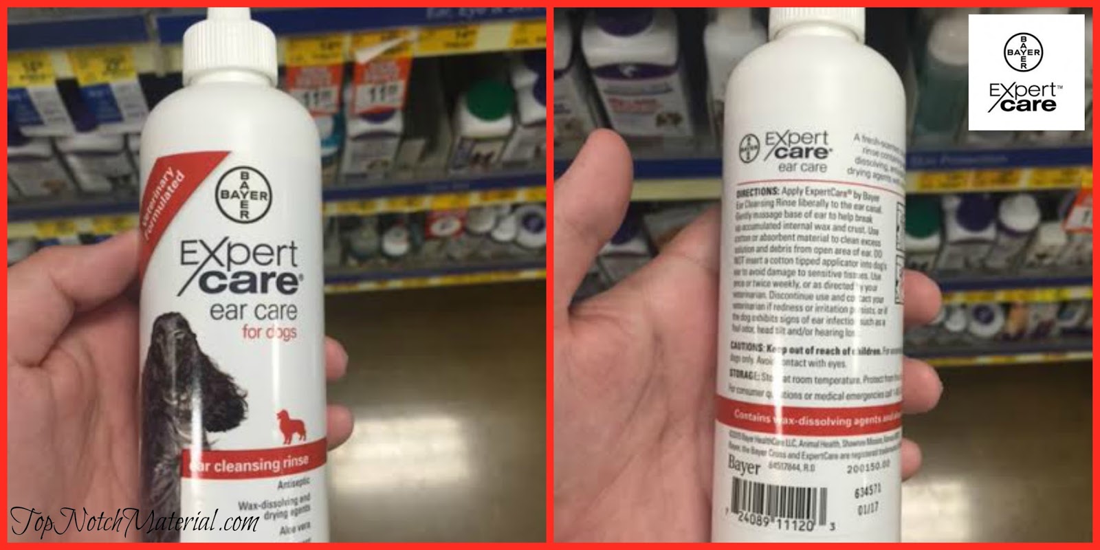 Top Notch Material Ear Care for Dogs from Bayer® ExpertCareTM