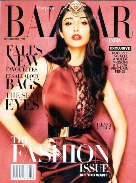 Illeana D'Cruz on the cover page of Harper's Bazaar India 
