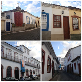 Casario histórico na Rua Getúlio Vargas e Solar da Marquesa de Ituverava - São João del Rei - MG
