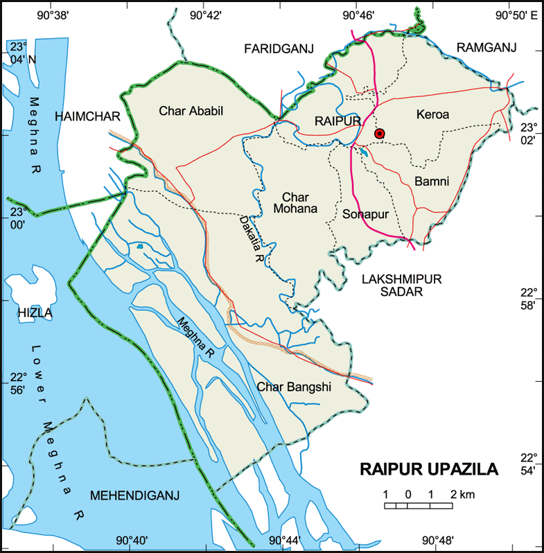 Raipur Upazila Map Lakshmipur District Bangladesh