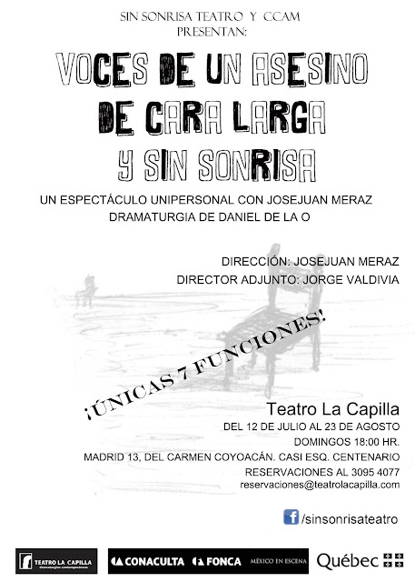 Se presenta "Voces de un asesino de cara larga y sin sonrisa" en el Teatro La Capilla