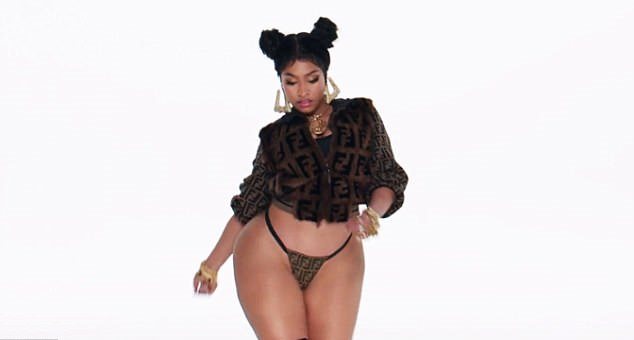Nicki Minaj Twerks In A Fendi Thong As She Shows Off Bodacious Behind In Ba...
