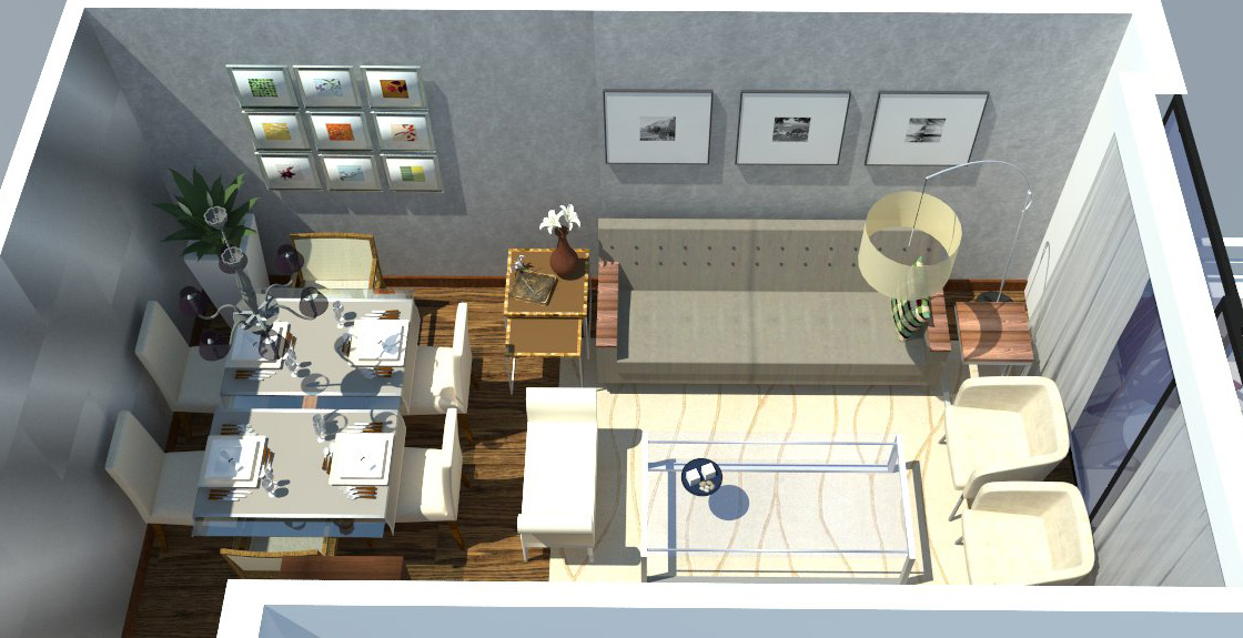 Oniria: Diseño Interior de Sala y Comedor en Departamento