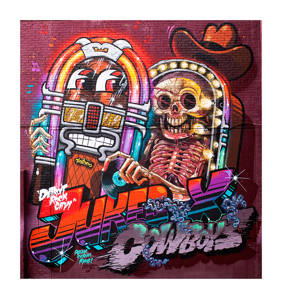 Inside The Rock Poster Frame Blog Nychos Flying Fortress Detroit Rock City Print On Sale Today At 1xrun