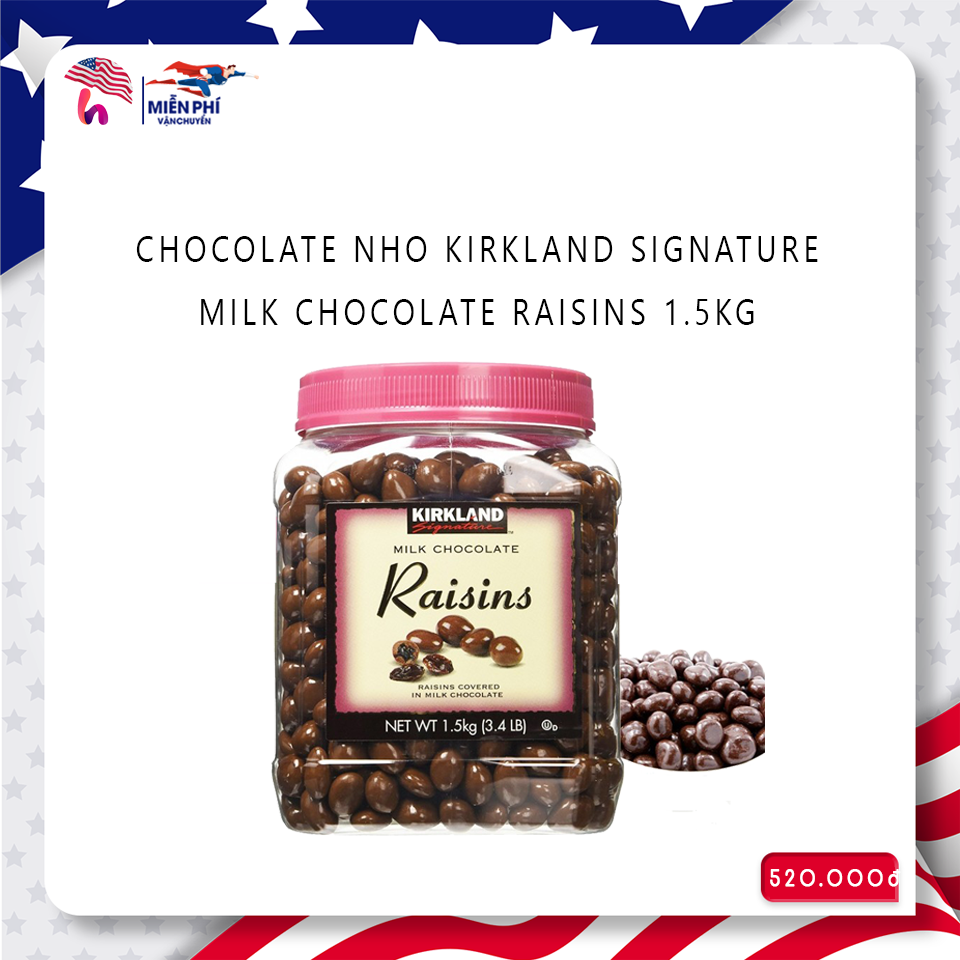 Chocolate Nho Kirkland Signature Milk Chocolate Raisins 1.5kg