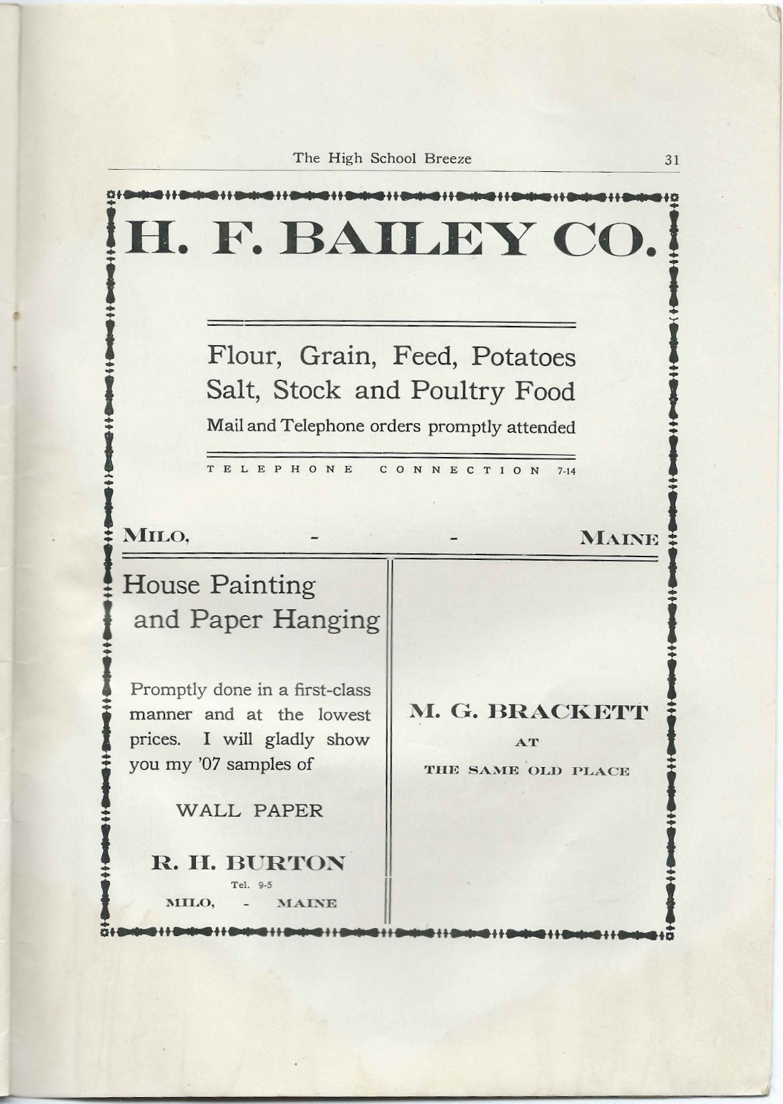 Heirlooms Reunited January 1907 Issue of "The High School Breeze" of