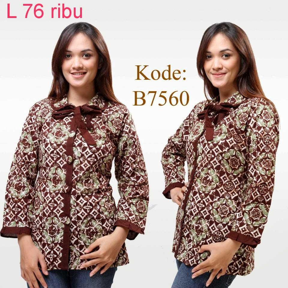  Model  Baju  Atasan  Batik Wanita Modern Model  Baju  Batik