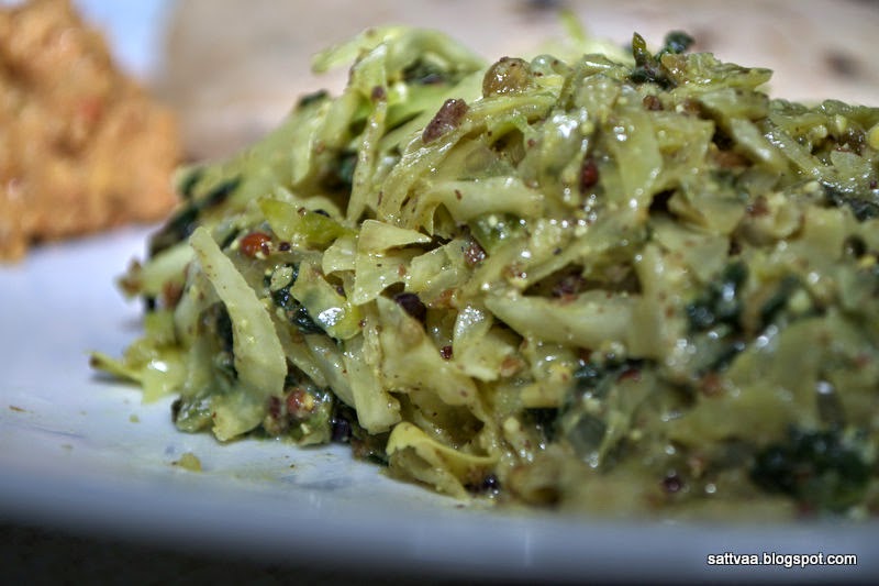 Sattvaa GobiPalak chi bhajee/Cabbage & Spinach curry just one out