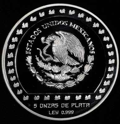 Mexican Silver Five oz Bullion Coin