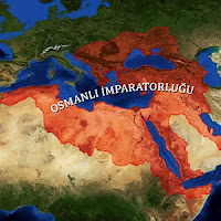 Harita üzerinde Osmanlı İmparatorluğu toprakları