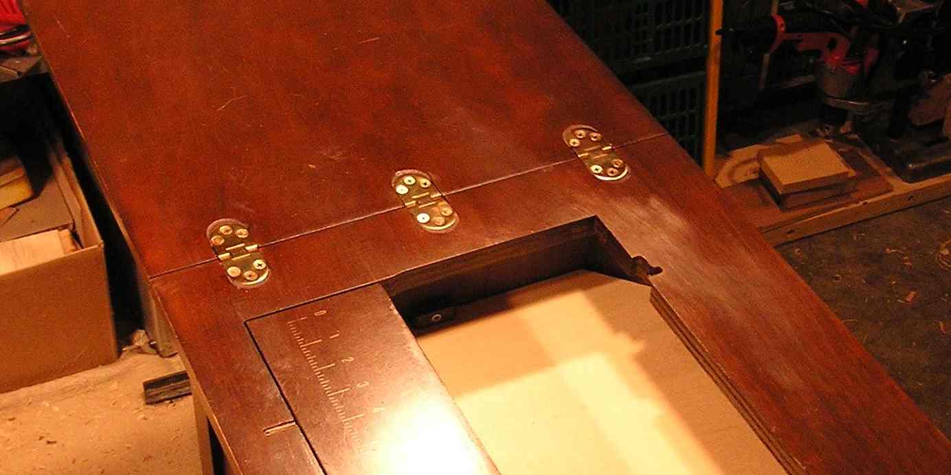 Building Custom Desks Sewing machine table hinge upgrade
