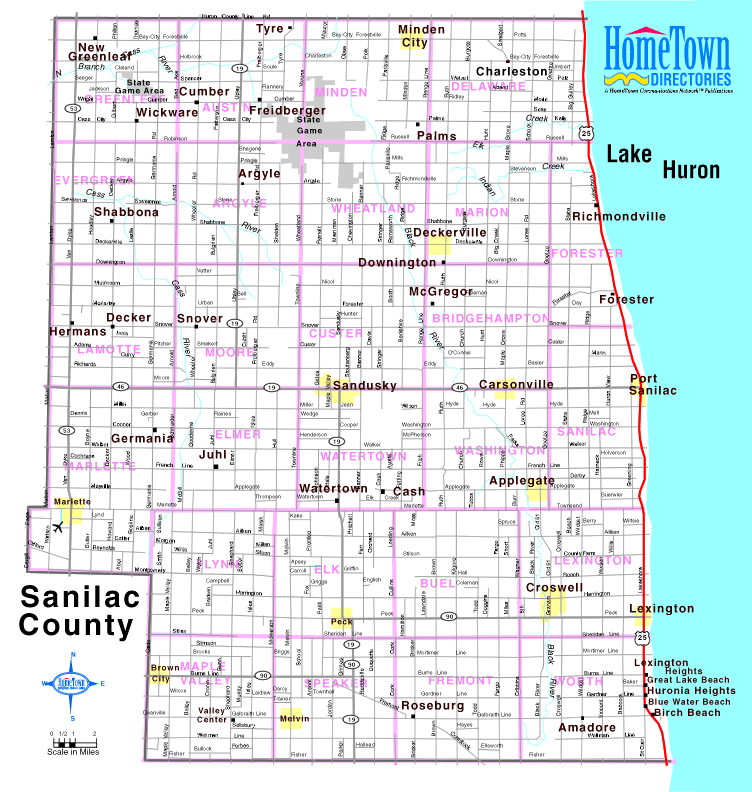 Sanilac County Map