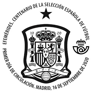 Filatelia - Centenario de la Selección Española de Fútbol - 2020 - Matasellos Primer día de circulación