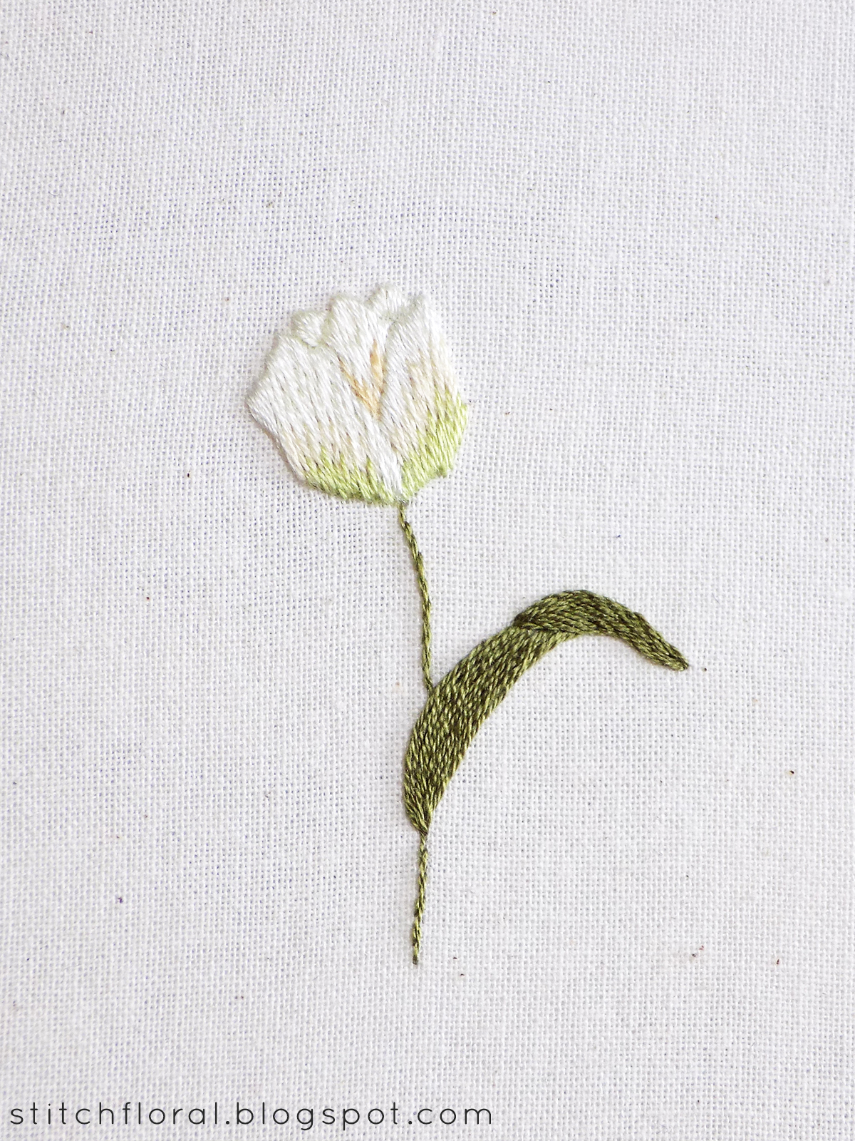 Tulip hand embroidery tutorial  stitch floral Tulip hand embroidery tutorial  stitch floral