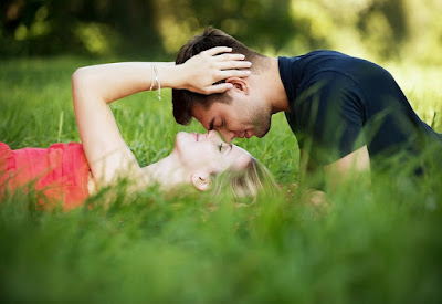 Man Woman Kissing Intimacy Nature Sensual