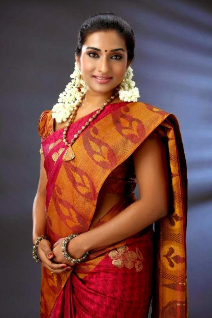 Tamil TV Serial Actress Ramya Stills In Red Saree