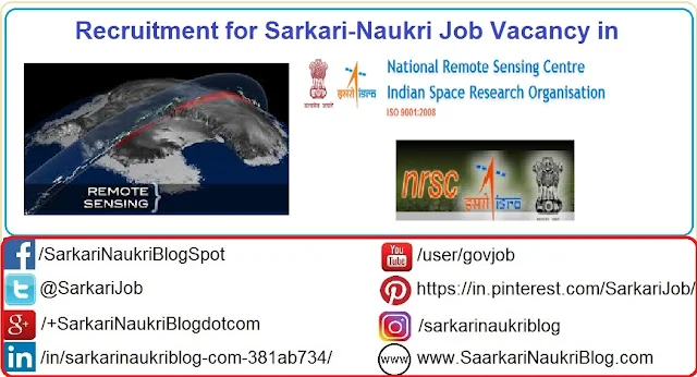 Naukri Vacancy Recruitment in ISRO NRSC 