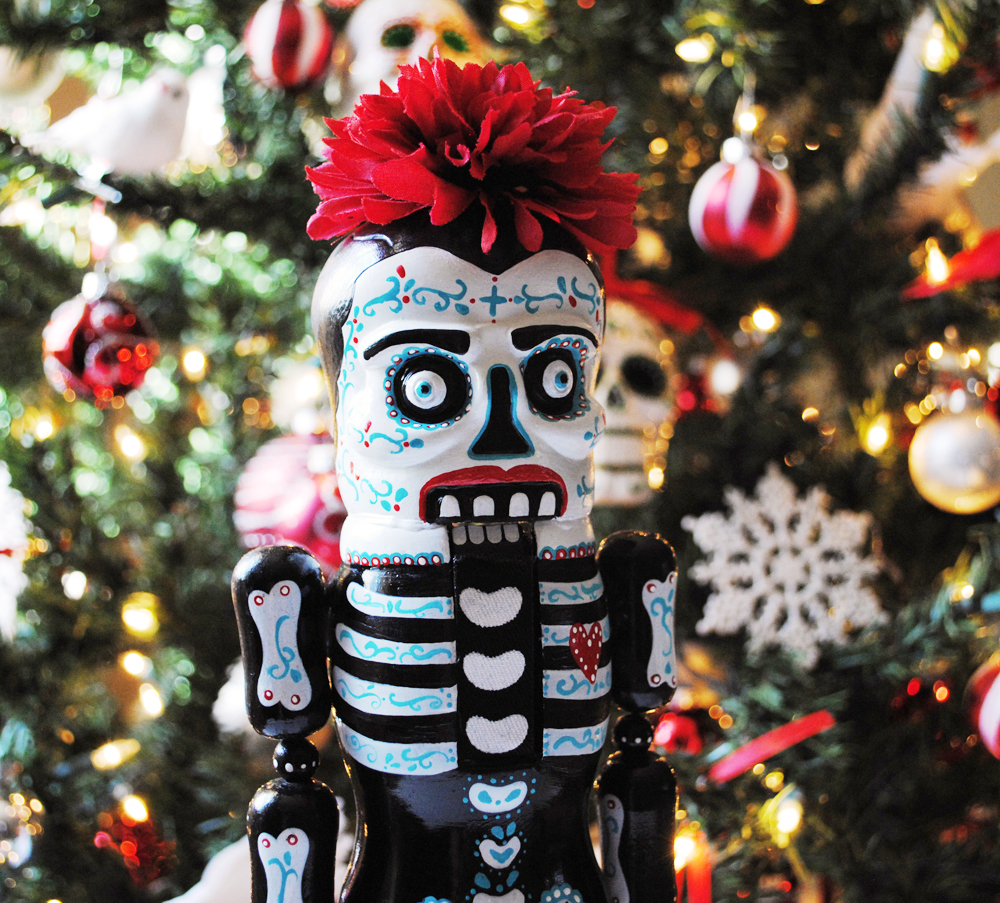 Peachy Cheek sugar skull nutcrackers