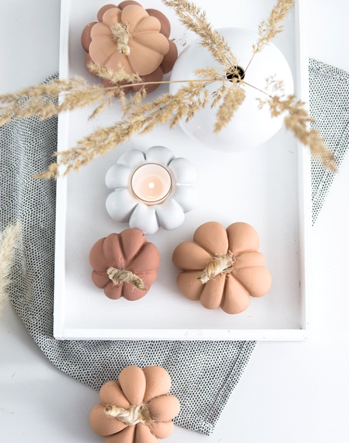 Diy portavelas en forma de calabaza