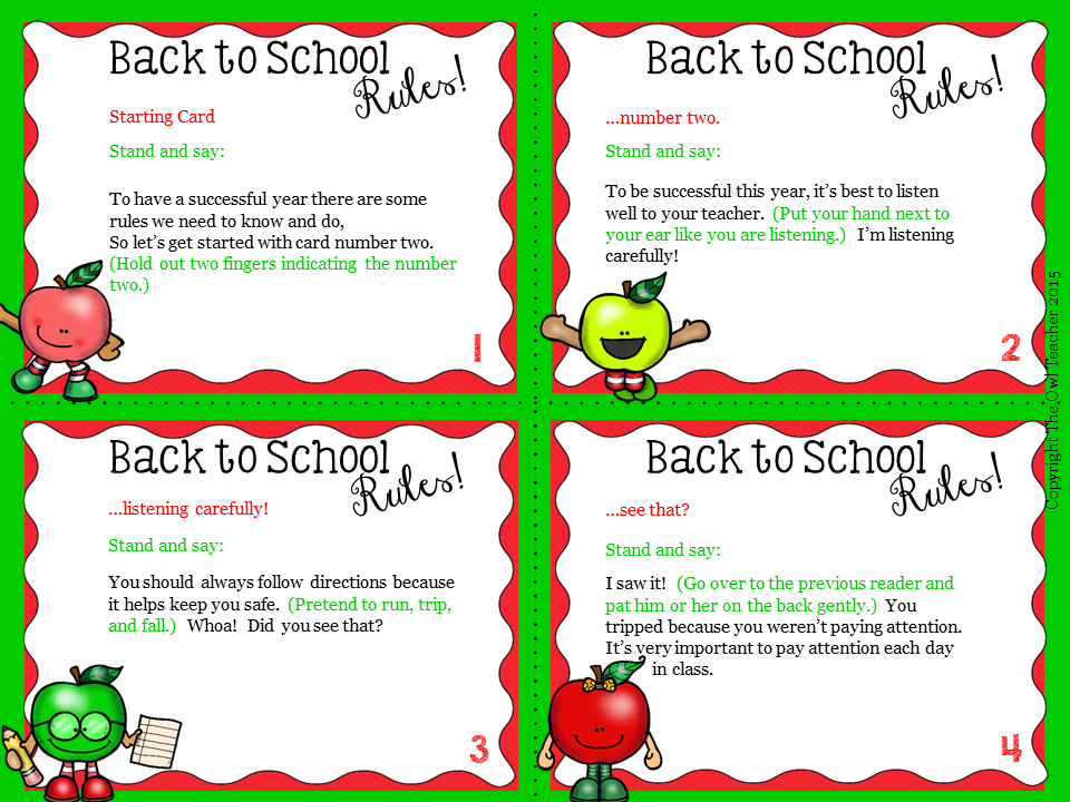 Classroom Freebies Too Back to School Rules!