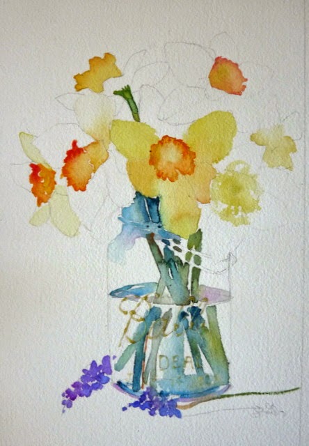 laura's watercolors: daffodils