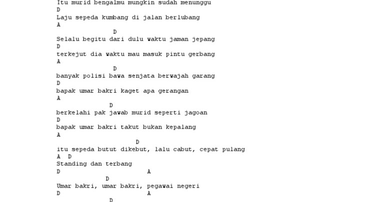 Kunci Gitar Iwan Fals Yakinlah